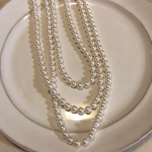 Long pearl costume jewelry